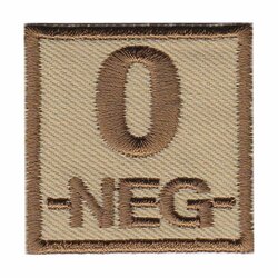 Nášivka krevní skupina 0 NEG pouštní