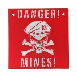 Cedulka DANGER MINES červená