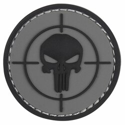 Nášivka nápis PUNISHER GREY velcro 3D PVC