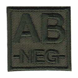 Nášivka krevní skupina AB NEG bojová