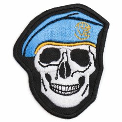 Nášivka lebka  světle modrý baret