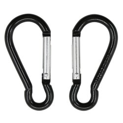 Hliníkové karabiny 5 mm FOSCO černé 2 ks Hliníkové karabiny 5 mm FOSCO černé 2 ks