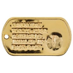 ID známka MEDICAL Zlatá s ražbou