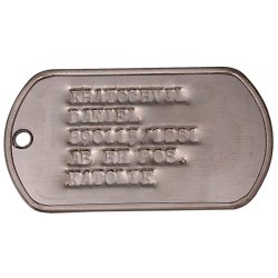 Identifikační známky US stříbrné s ražbou