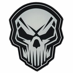 Nášivka ANGRY SKULL GLOW velcro 3D PVC