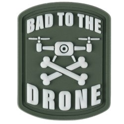 Nášivka BAD TO THE DRONE mini velcro 3D PVC