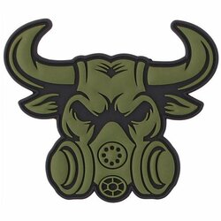 Nášivka BULL GASMASK velcro 3D PVC zelená