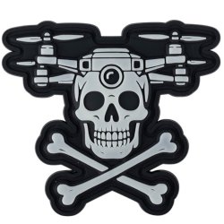 Nášivka DRONE SKULL GLOW velcro 3D PVC