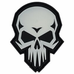 Nášivka PSYCHO SKULL GLOW velcro 3D PVC