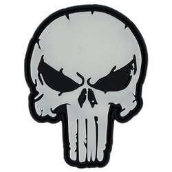 Nášivka PUNISH SKULL GLOW velcro 3D PVC