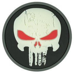 Nášivka PUNISHER RED EYES GLOW velcro 3D PVC
