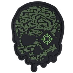 Nášivka TARGET EYE SKULL GREEN velcro 3D PVC