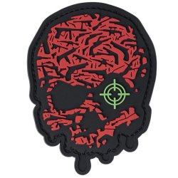 Nášivka TARGET EYE SKULL RED velcro 3D PVC