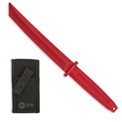 Nůž cvičný TANTO gumový s pouzdrem ČERVENÝ 