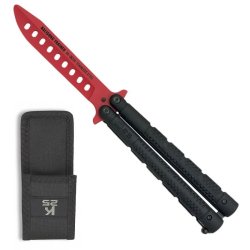 Nůž motýlek cvičný K25 ČERVENÝ 