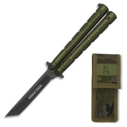 Nůž motýlek K25 TANTO s pouzdrem ZELENÝ
