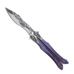 Nůž motýlek purple 3D balisong