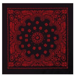Šátek Trainmen Paisley 68x68cm ČERNO ČERVENÝ Šátek Trainmen Paisley 68x68cm ČERNO ČERVENÝ