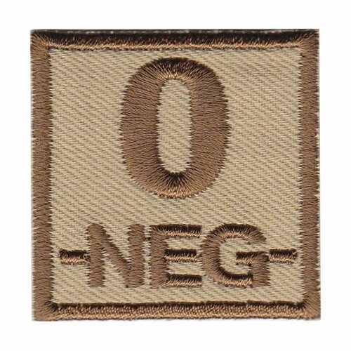 Nášivka krevní skupina 0 NEG pouštní