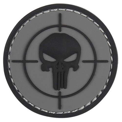 Nášivka nápis PUNISHER GREY velcro 3D PVC