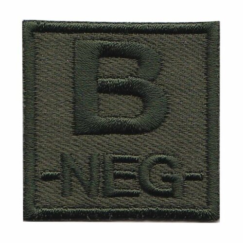 Nášivka krevní skupina B NEG bojová