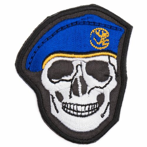 Nášivka lebka  tmavě modrý baret