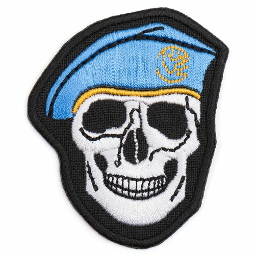 Nášivka lebka  světle modrý baret