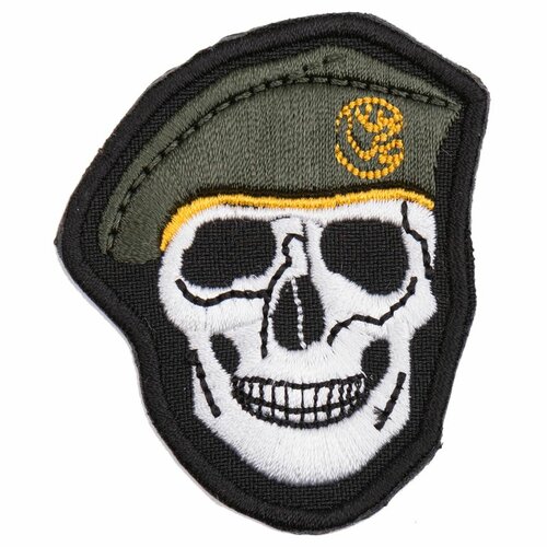 Nášivka lebka  zelený baret