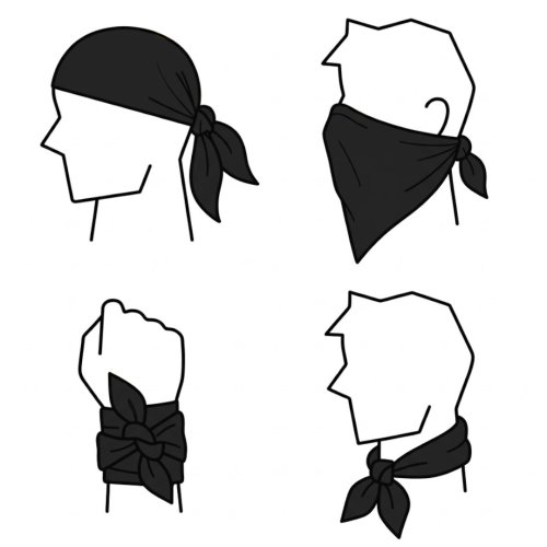 Bavlněný šátek Rothco Bandana 55 x 55 cm - ČERNÝ
