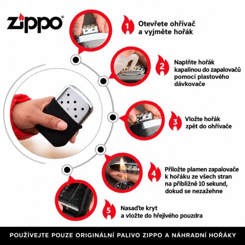 Benzínový ohřívač ZIPPO 12h chrom