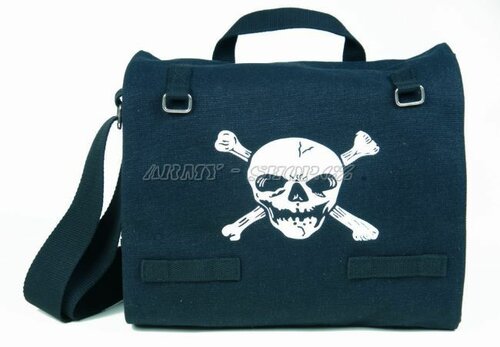 City brašna černá s potiskem Lebka