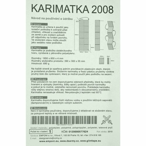 Karimatka skládací vz.2008 AČR