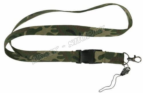 Popruh na krk machršňůra - Woodland