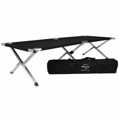 Polní rozkládací lehátko  Černé