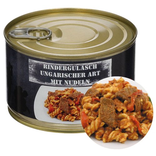 Maďarský hovězí guláš s těstovinou - konzerva 400g