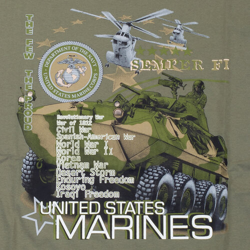 Triko olivové DESIGN MARINES 2