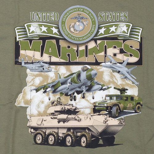 Triko olivové DESIGN MARINES 4