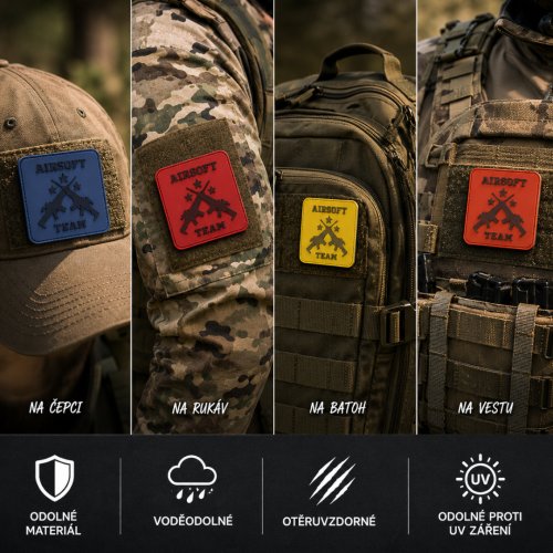 Nášivka AIRSOFT TEAM BLUE velcro 3D PVC