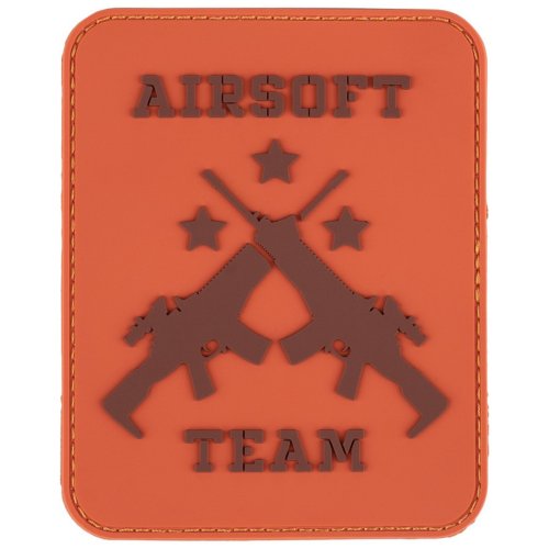 Nášivka AIRSOFT TEAM ORANGE velcro 3D PVC