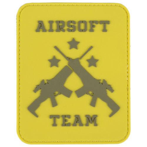 Nášivka AIRSOFT TEAM YELLOW velcro 3D PVC