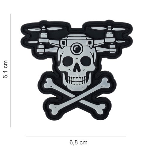Nášivka DRONE SKULL GLOW velcro 3D PVC