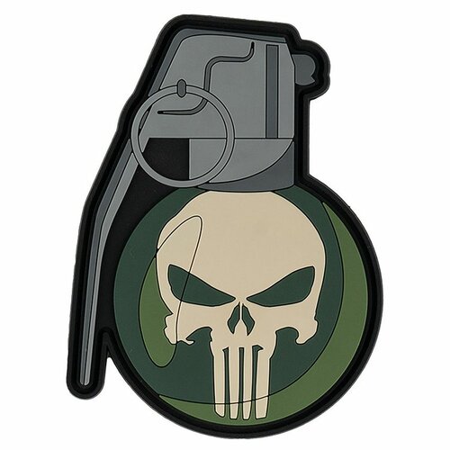 Nášivka GRENADE PUNISH SKULL velcro 3D PVC