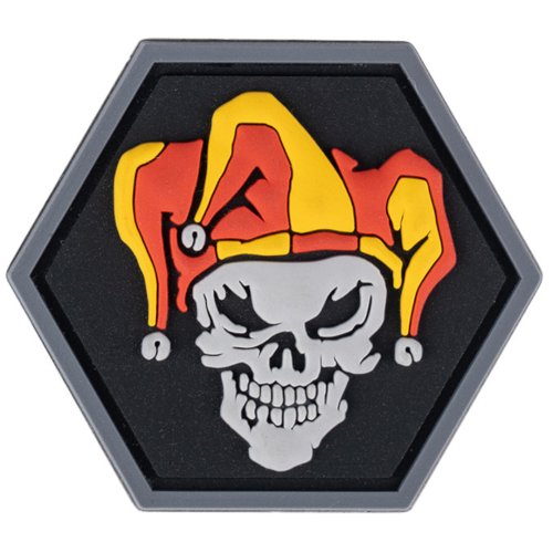 Nášivka HEXAGON SKULL JOKER MINI velcro 3D PVC