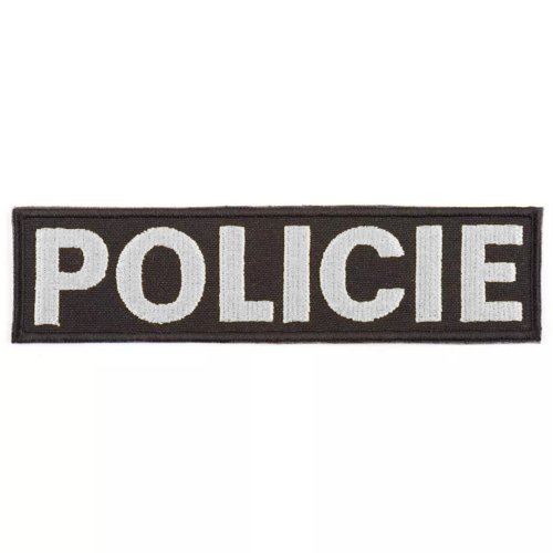 Nášivka POLICIE plátek VELCRO BÍLÁ