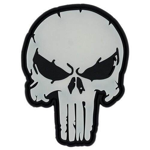 Nášivka PUNISH SKULL GLOW velcro 3D PVC
