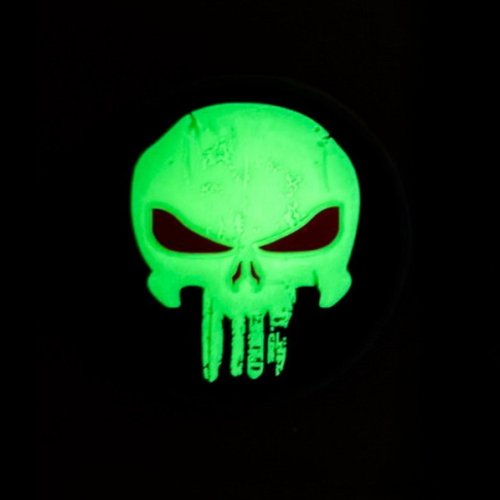Nášivka PUNISHER RED EYES GLOW velcro 3D PVC