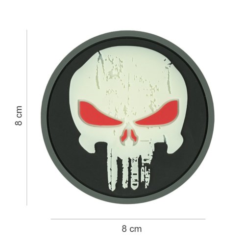Nášivka PUNISHER RED EYES GLOW velcro 3D PVC