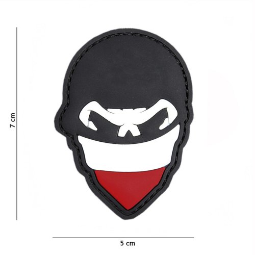 Nášivka SKULL BALACLAVA COLOR velcro 3D PVC