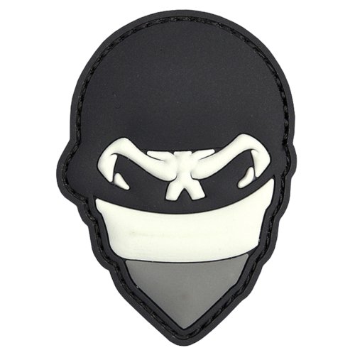Nášivka SKULL BALACLAVA GREY velcro 3D PVC