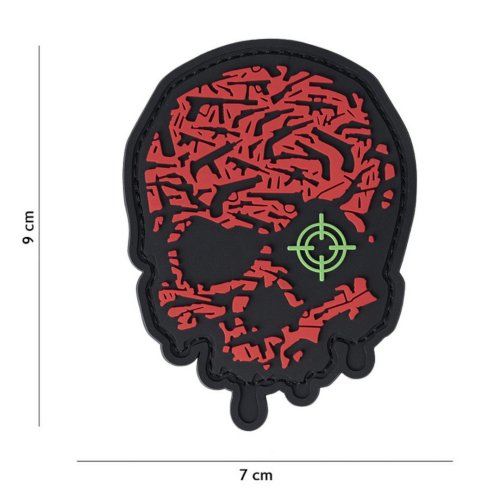 Nášivka TARGET EYE SKULL RED velcro 3D PVC